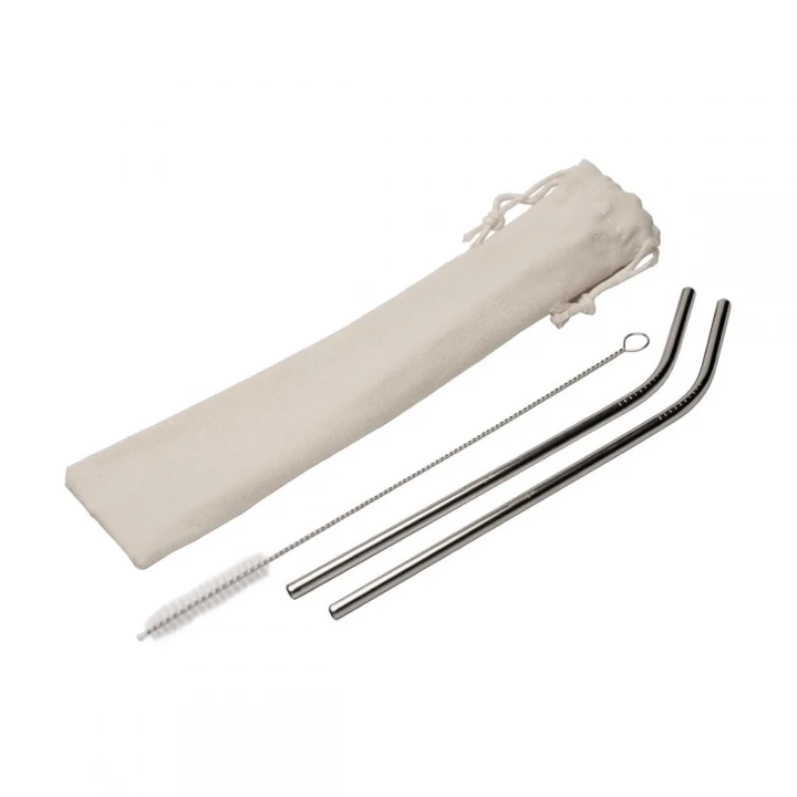 Straw Set Steel - Silver/Natural