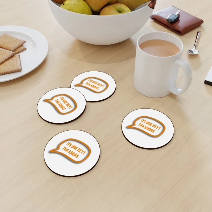 Coaster - Round- Wooden Hardboard - 4 pack - 9cm x 9cm
