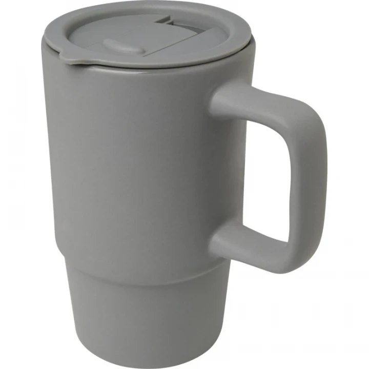 Carter 450ml Ceramic Mug With Plastic Lid