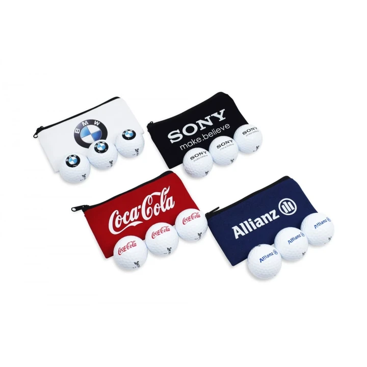 Cotton Canvas Printed Zipped Bag Containing 3 X Srixon Z-Star Or Z-Star Xv  Golf Balls