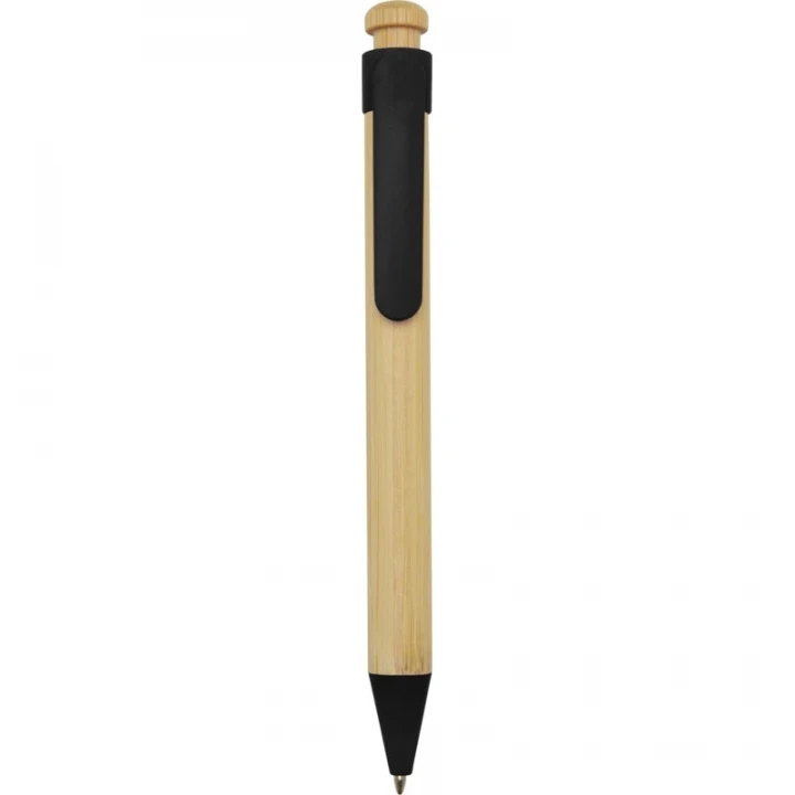 Rattan Bamboo And Recycled Plastic Ballpoint Pen (black ink)