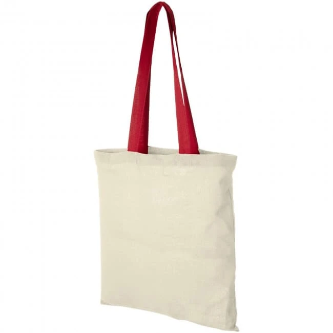 Nevada 100 g/m² Cotton Tote Bag Coloured Handles 7L