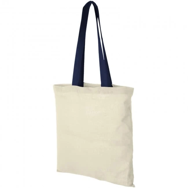 Nevada 100 g/m² Cotton Tote Bag Coloured Handles 7L