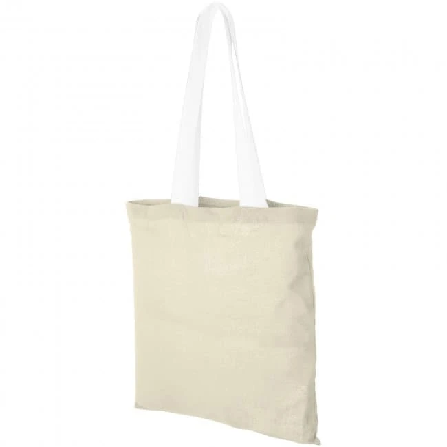 Nevada 100 g/m² Cotton Tote Bag Coloured Handles 7L
