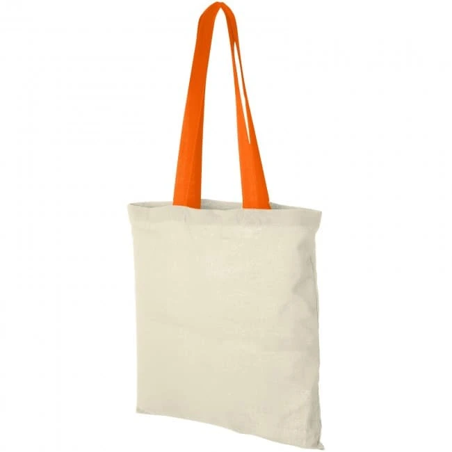 Nevada 100 g/m² Cotton Tote Bag Coloured Handles 7L