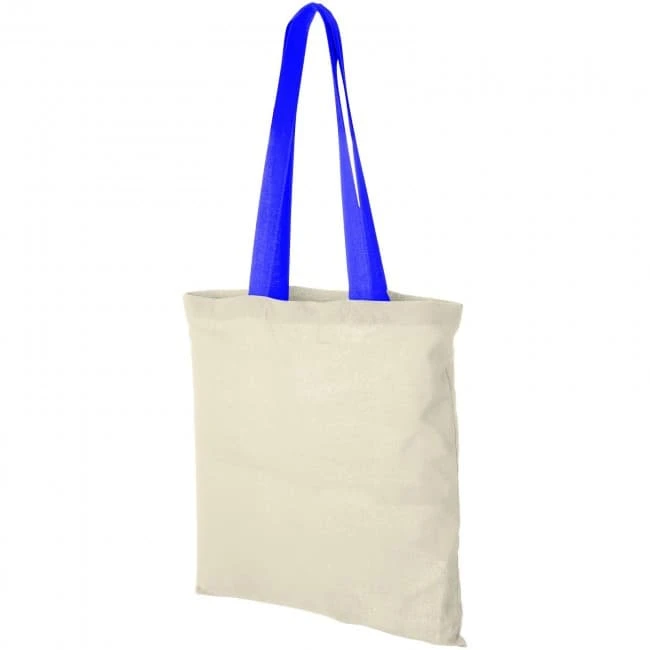 Nevada 100 g/m² Cotton Tote Bag Coloured Handles 7L