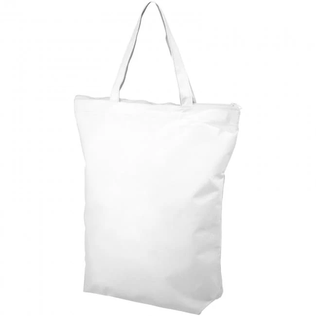 Privy zippered short handle non-woven tote bag