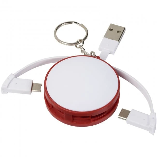Wrap-around 3-in-1 charging cable with keychain