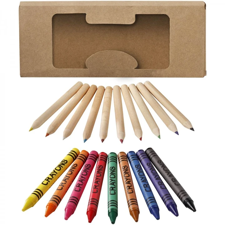 Lucky 19-Piece Coloured Pencil and Crayon Set