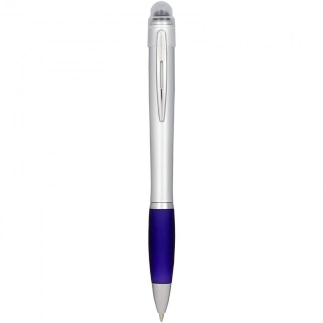 Nash light up pen silver barrel coloured grip