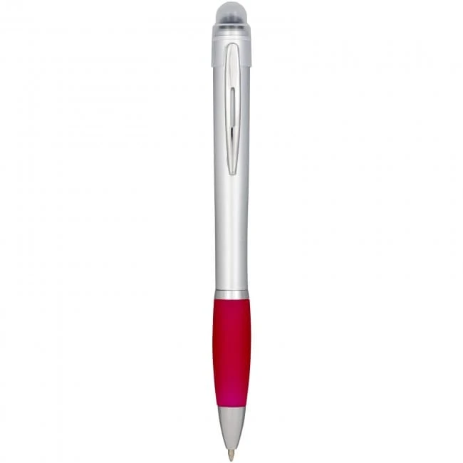 Nash light up pen silver barrel coloured grip