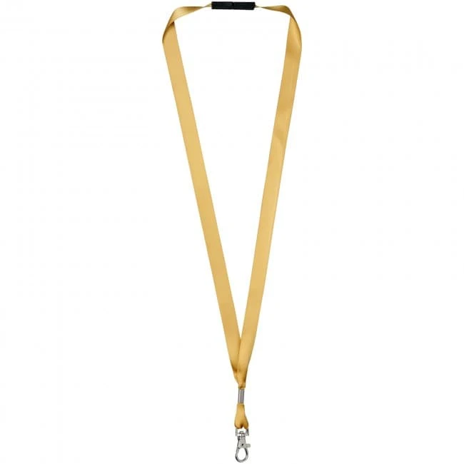 Oro ribbon lanyard with break-away closure