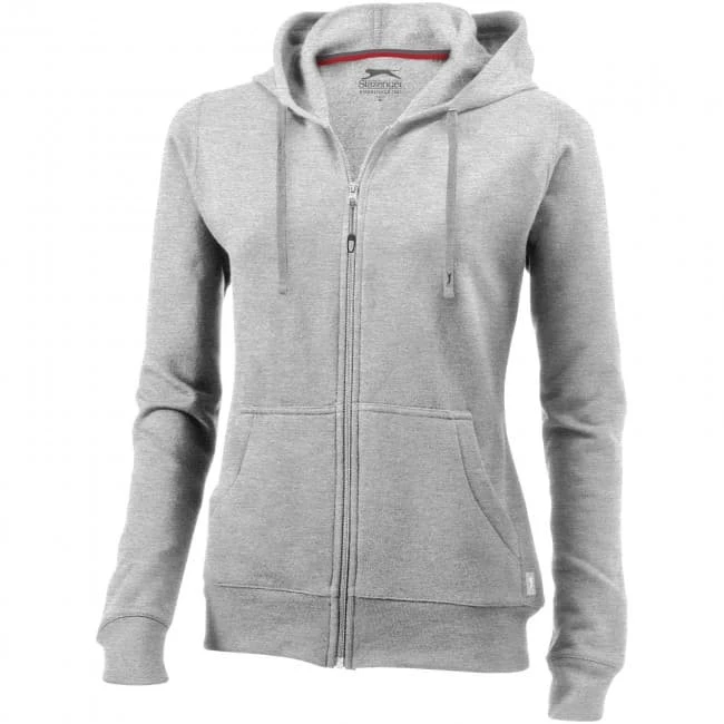 Open full zip hooded ladies sweater