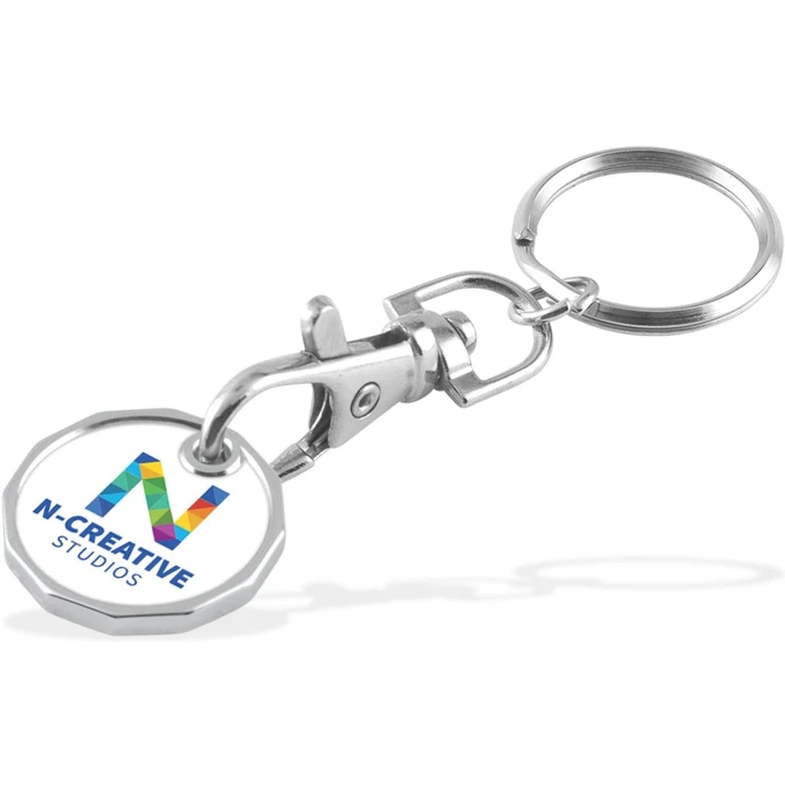 Trolley Coin Keychain Double Sided Laminated 