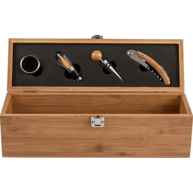 Bamboo wine gift set 4pc