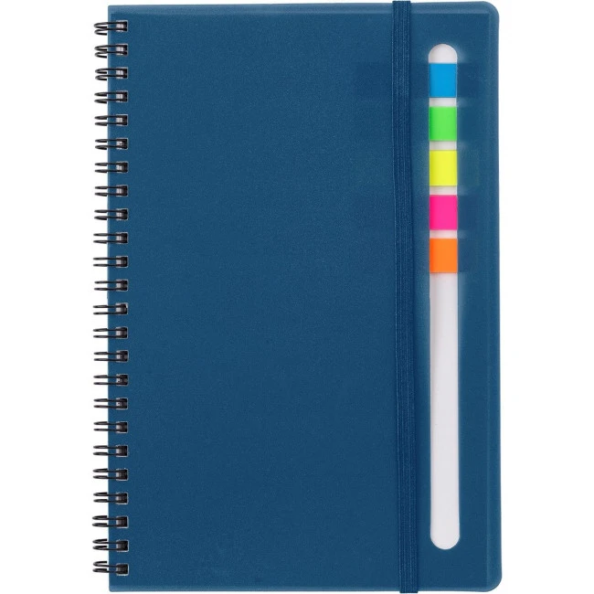 Notebook with sticky notes