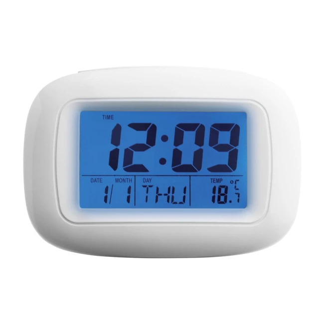 Alarm clock with thermometer
