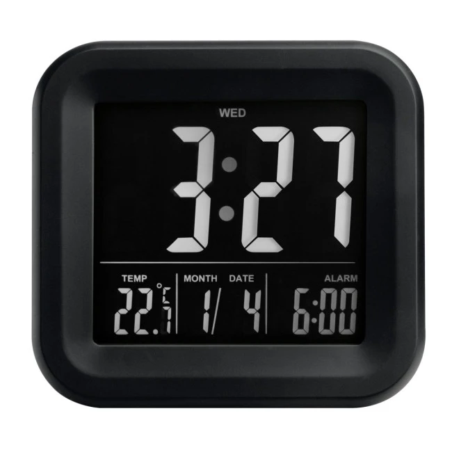 Alarm clock with thermometer