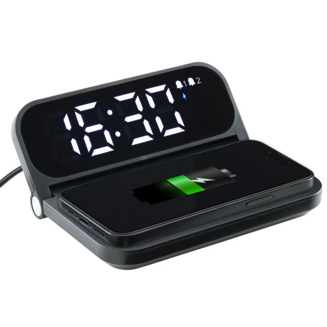 Fast Wireless Charger With Alarm Clock