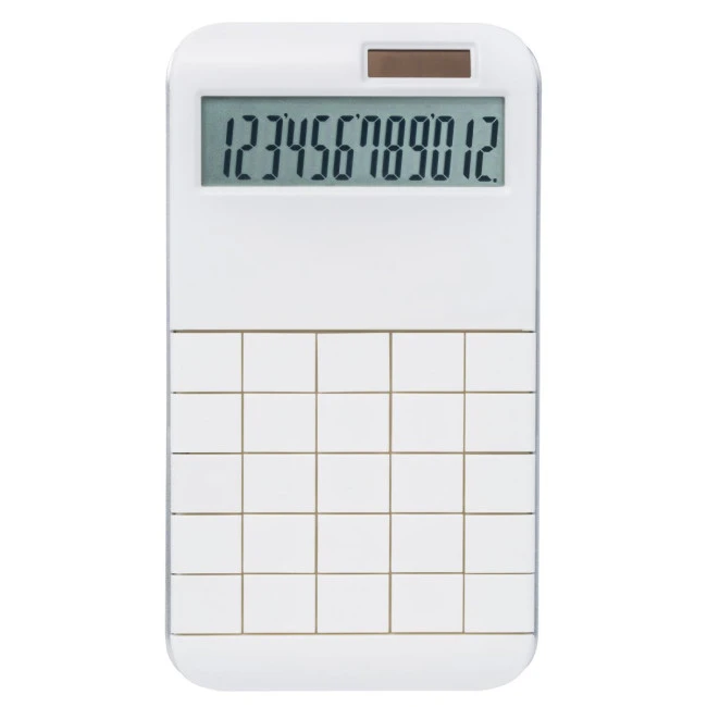 White Dual Power Solar Calculator
