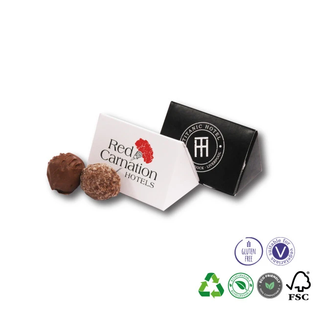 Ballotin 2 Chocolate Truffles Casket or Prism Box