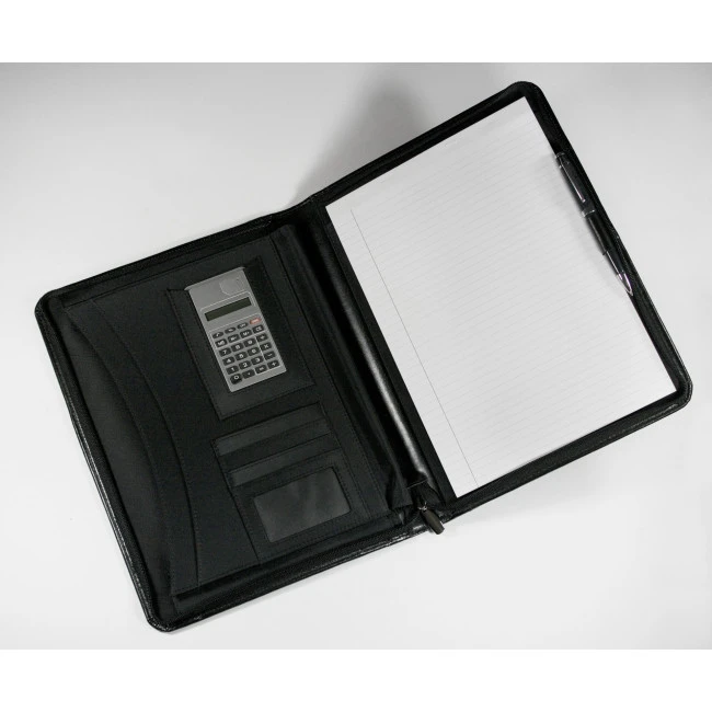Warwick A4 Zipped Calculator Folder In Black