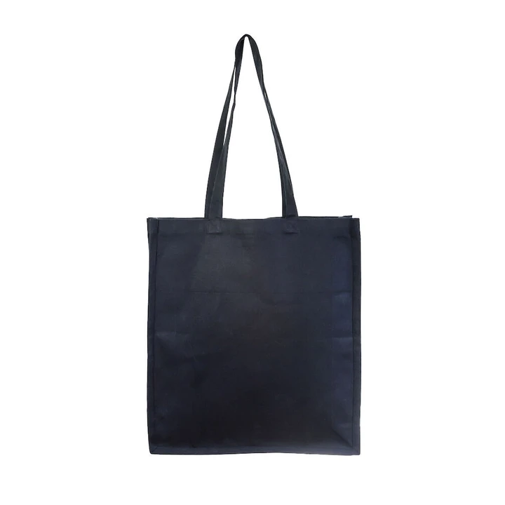 10oz Black Cotton Bag With Gusset