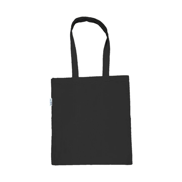 8oz Black Organic Cotton Shopper With Gusset