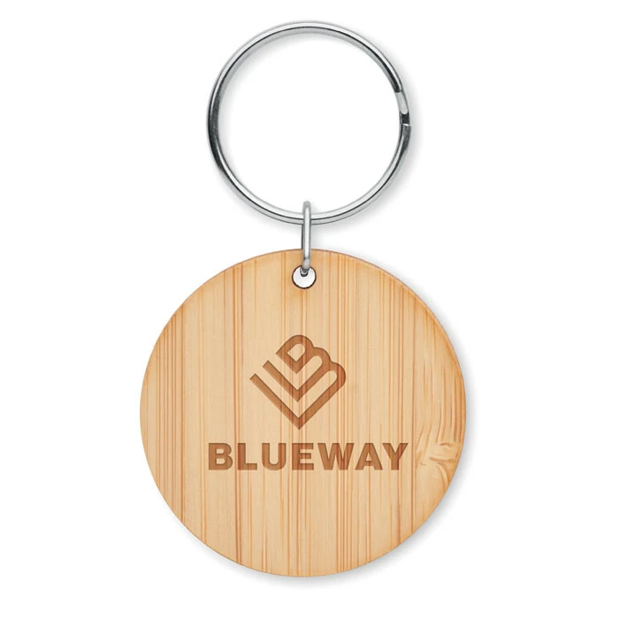 Round Bamboo Key Ring