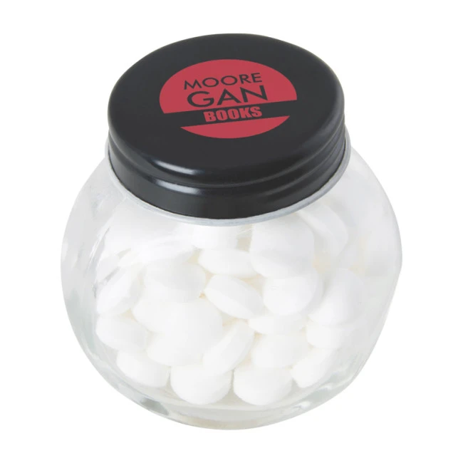 Small Glass Jar With Mints With Dextrose Mints