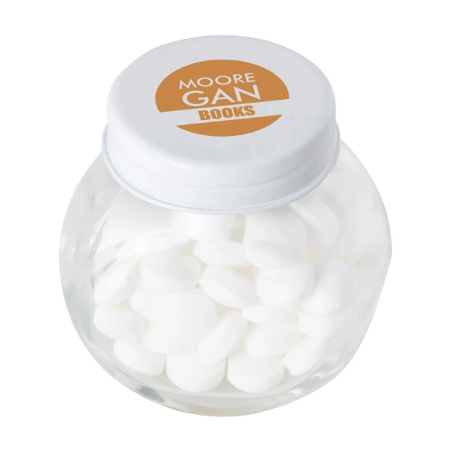 Small Glass Jar With Mints With Dextrose Mints