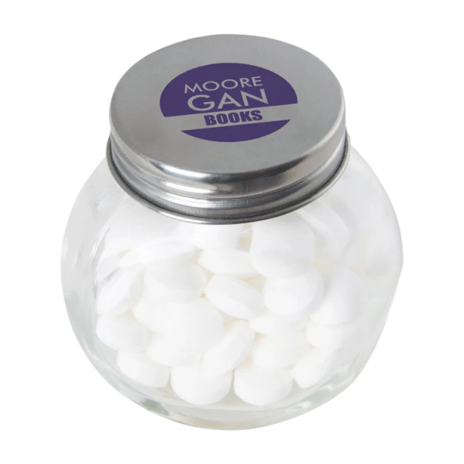 Small Glass Jar With Mints With Dextrose Mints
