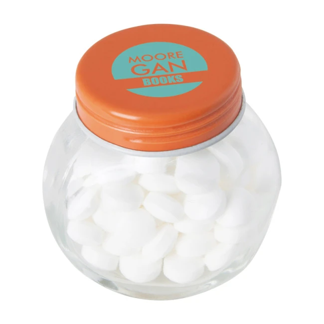 Small Glass Jar With Mints With Dextrose Mints