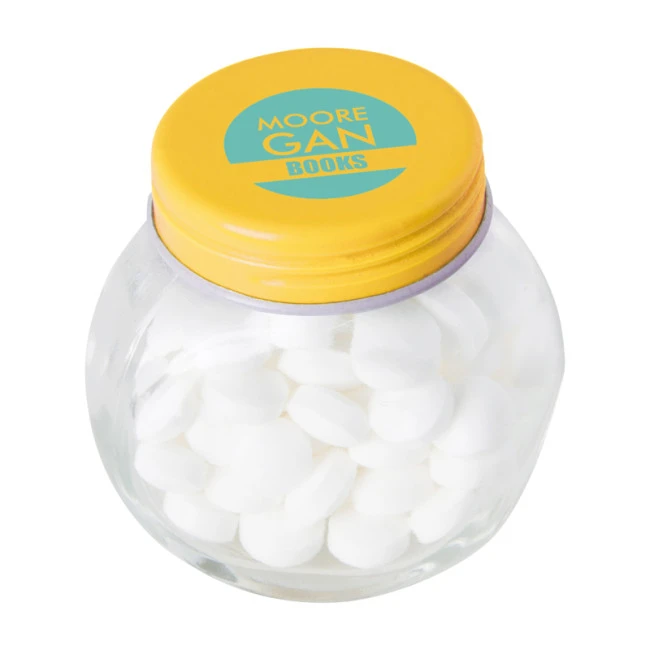Small Glass Jar With Mints With Dextrose Mints