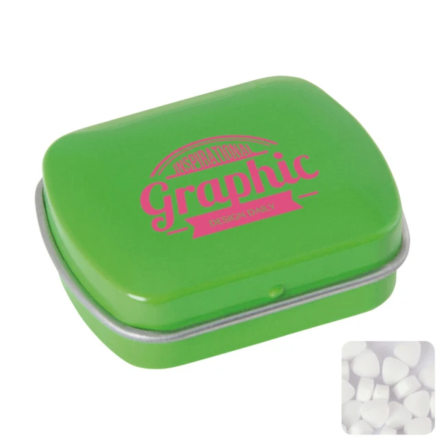 Small Flat Hinged Tin With Sugar Free Mints