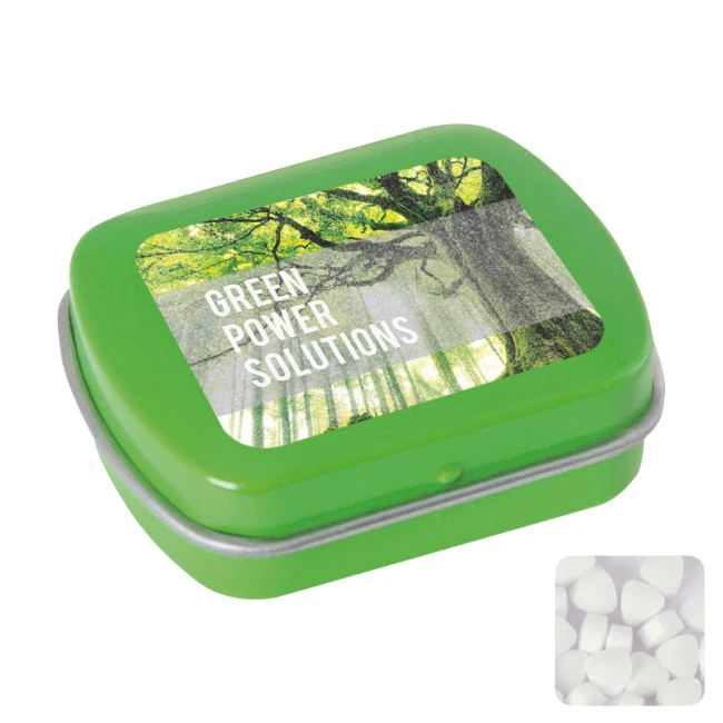 Small Flat Hinged Tin With Sugar Free Mints