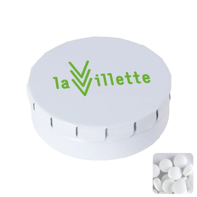 Round Click Tin With Dextrose Mints