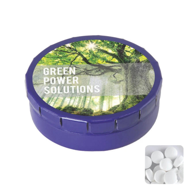 Round Click Tin With Dextrose Mints