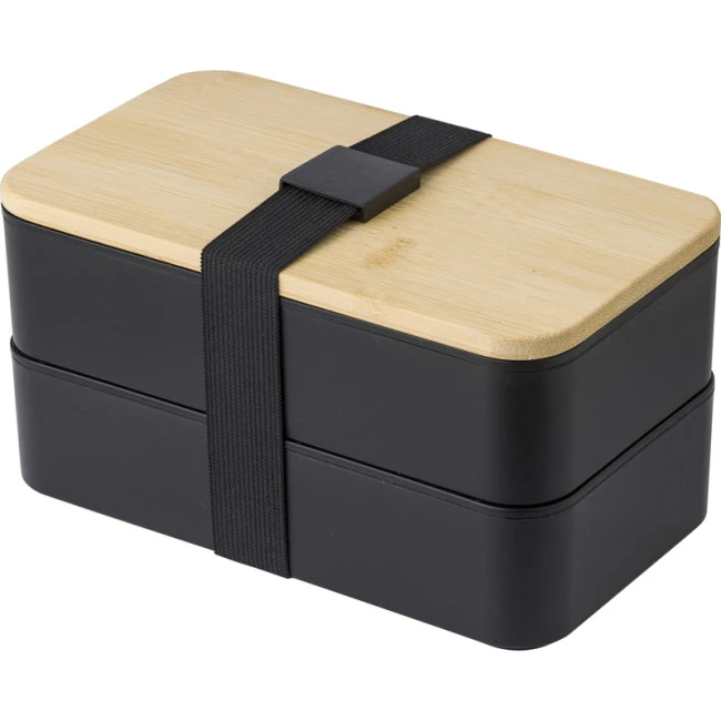 Double Lunch Box With Bamboo Lid