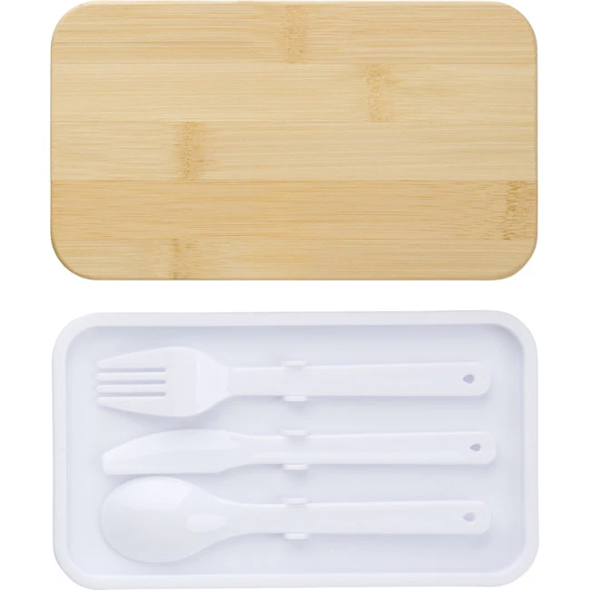 Double Lunch Box With Bamboo Lid
