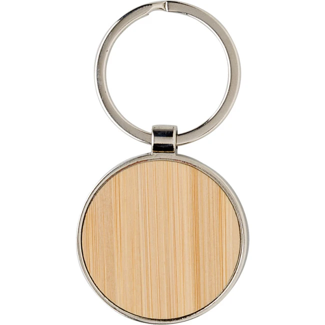 Bamboo And Metal Key Chain