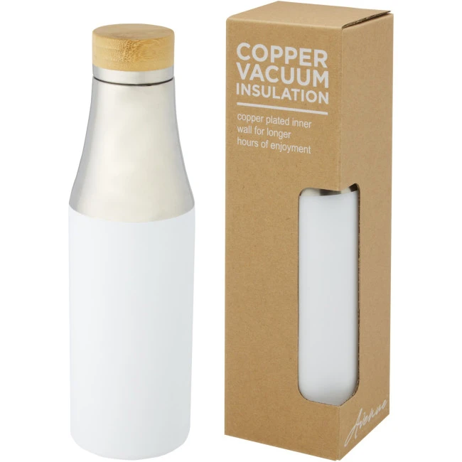 Hulan Copper Vacuum Insulated Stainless Steel Bottle With Bamboo Lid 540ml