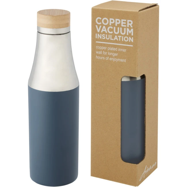 Hulan Copper Vacuum Insulated Stainless Steel Bottle With Bamboo Lid 540ml