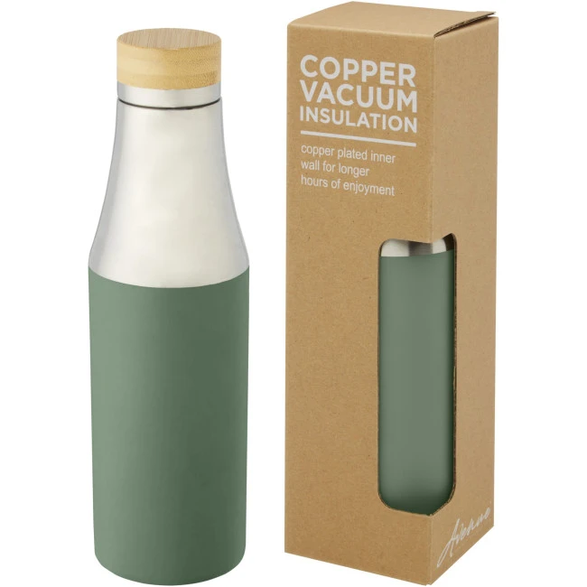 Hulan Copper Vacuum Insulated Stainless Steel Bottle With Bamboo Lid 540ml
