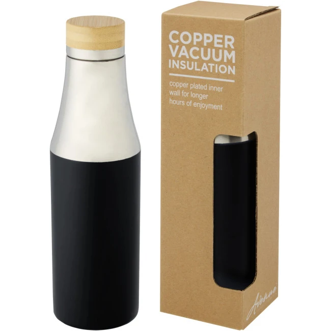 Hulan Copper Vacuum Insulated Stainless Steel Bottle With Bamboo Lid 540ml