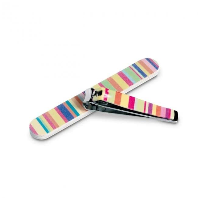 Manicure tools in clear pouch