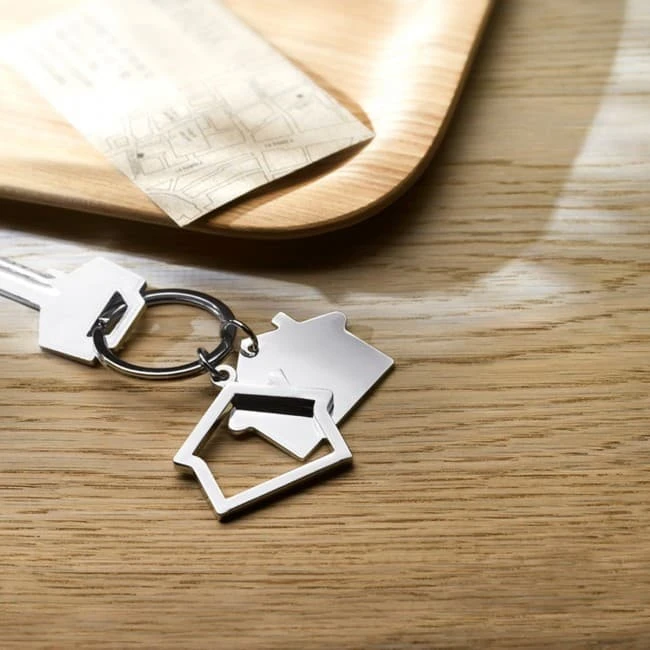 House Shaped Metal Keyring