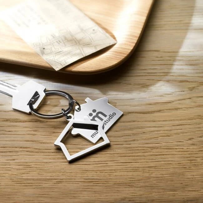 House Shaped Metal Keyring