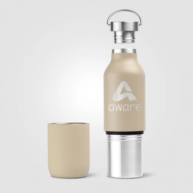 Freya Duo  2-in-1 590 ml Double Wall Recycled Stainless Steel Bottle with 325ml Tumbler