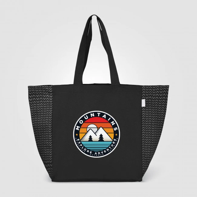 Toronto 8oz. Recycled Cotton Chevron Tote Bag